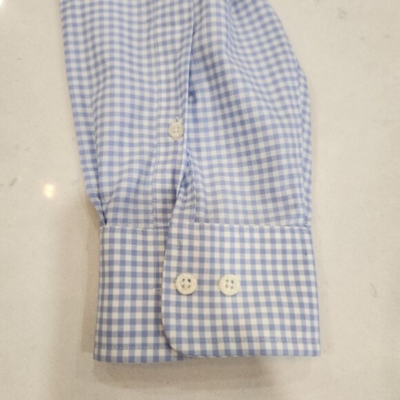 VTG Lauren Ralph Lauren Dress Shirt Mens Size 17 XL Blue Gingham Checks Stretch - Picture 5 of 14